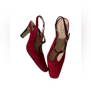 Vintage Franco Sarto Burgundy Slingback Heels